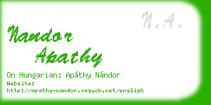 nandor apathy business card